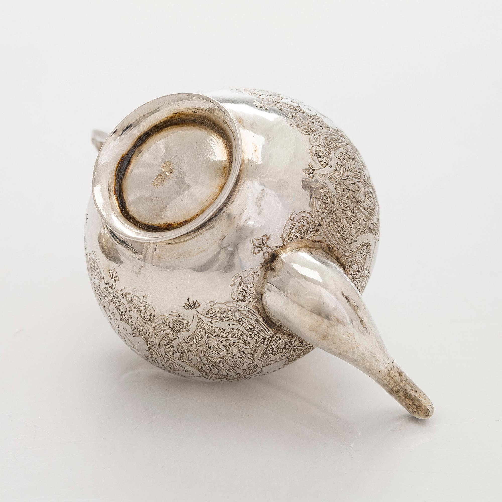 A Persian miniature silver samovar, first half/mid-20th century, Finnish import marks, Helsinki 1953.