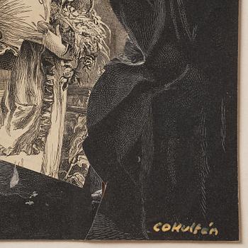 CO Hultén, collage, signerad och utförd 1948.