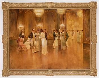 WILHELM HARTES, olja på papper, signerad.