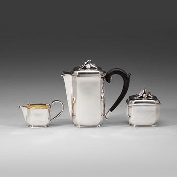 357. ATELIER BORGILA, kaffeservis, tre delar, Stockholm 1939, sterling.