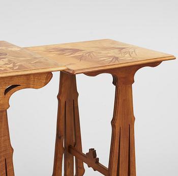 Emile Gallé, nesting tables, four parts, Nancy, France.