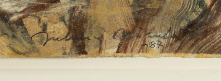 Jukka Mäkelä, olja på papper, signerad och daterad -87.