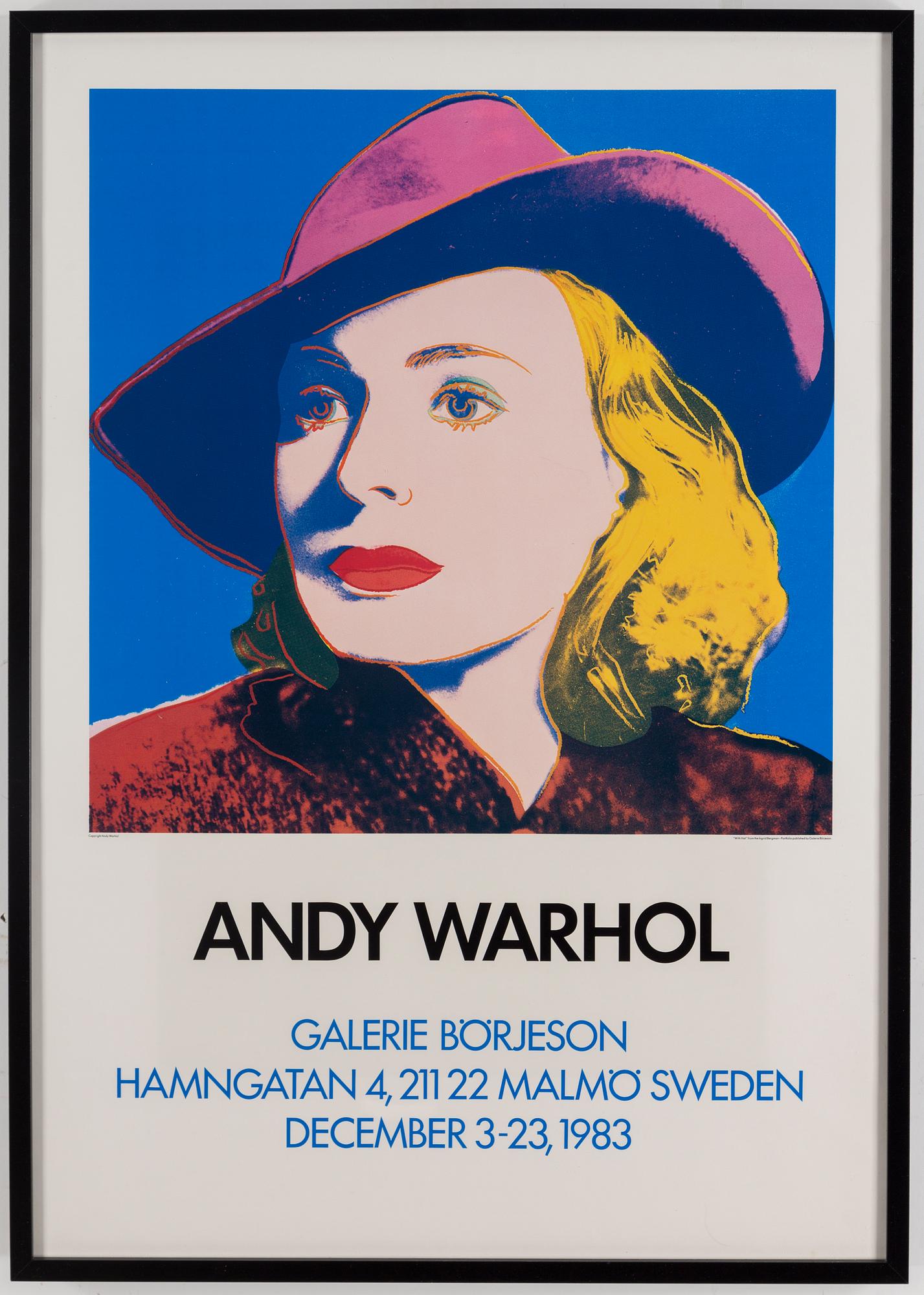 UTSTÄLLNINGSAFFISCH, Andy Warhol, Galerie Börjeson, Malmö, 1983.