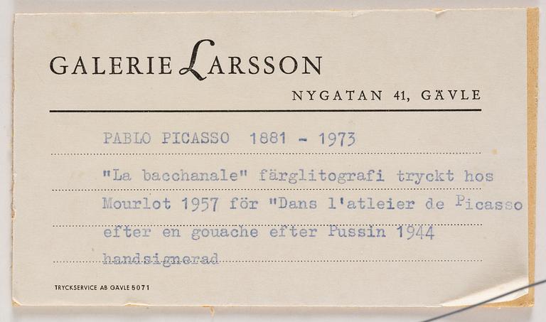 Pablo Picasso, after, "La Bacchanale", from: "Dans l'Atelier de Picasso".