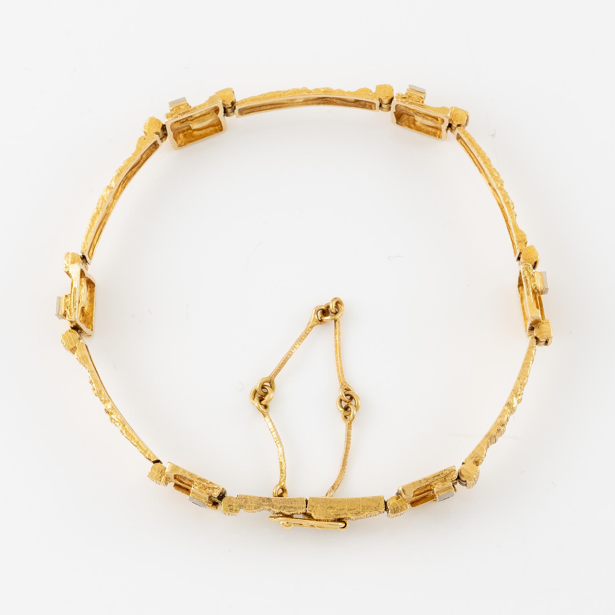 Björn Weckström, armband 18K guld med åttkantslipade diamanter "Diamantetapper", för Lapponia.