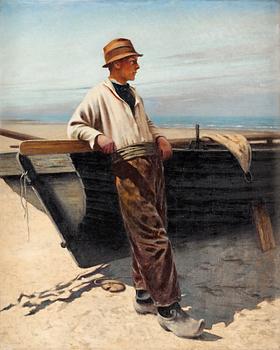 653. August Hagborg, Fisherman by the sea.