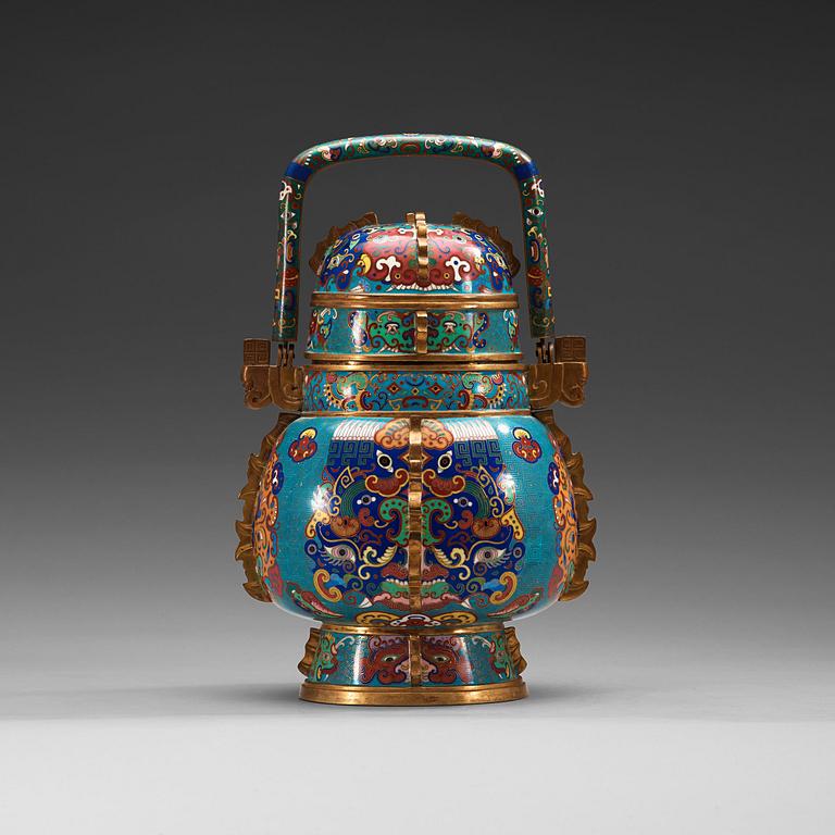KÄRL med LOCK, cloisonné. Sen Qing dynastin/Republik.