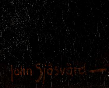 JOHN SJÖSVÄRD, olja på pannå, signerad.
