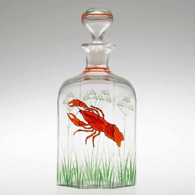 KRÄFTSERVIS, 7 delar, glas, troligen Johansfors, 1930-tal.