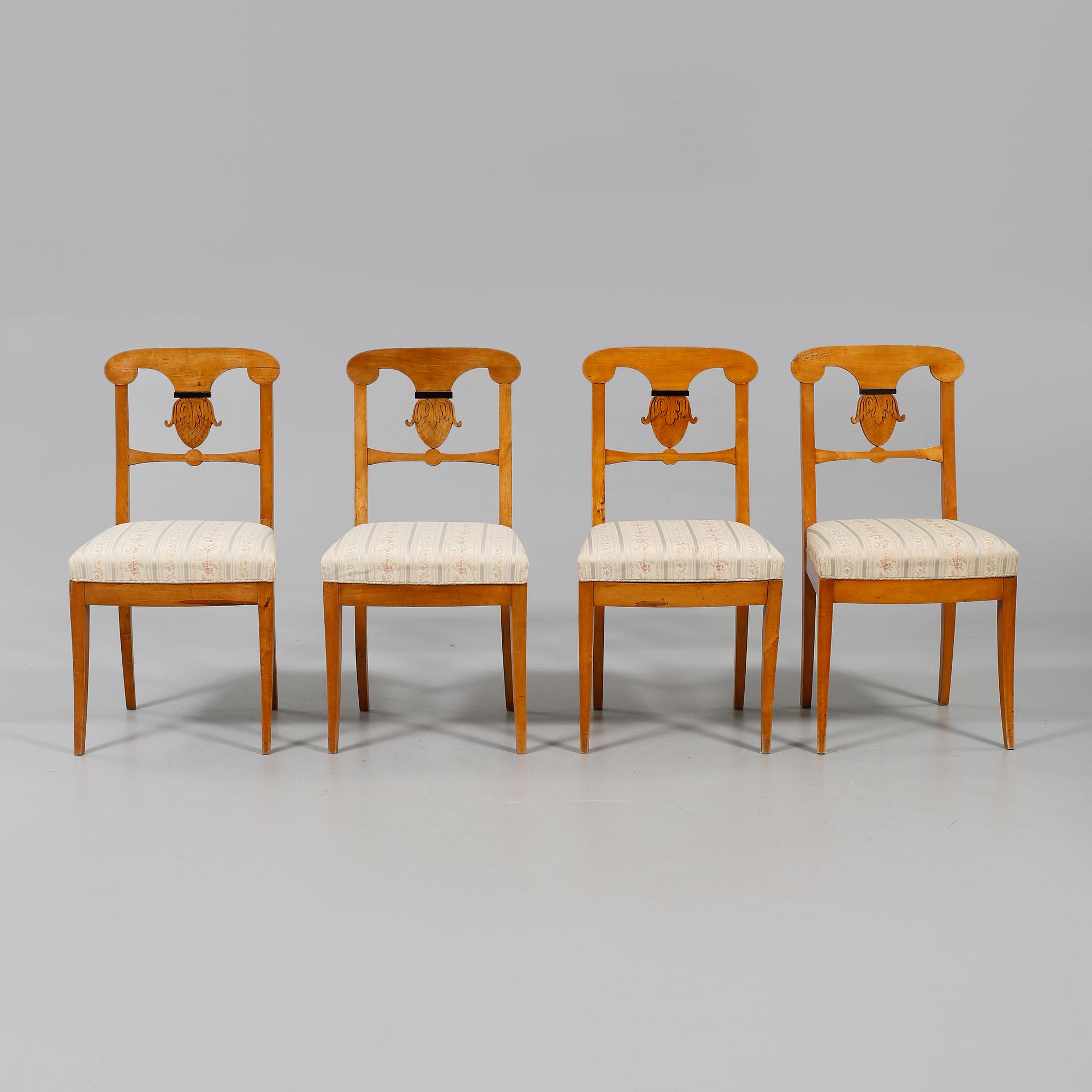 STOLAR, 4 st, Karl Johan och Karl Johan-stil, 1800 och 1900-tal.