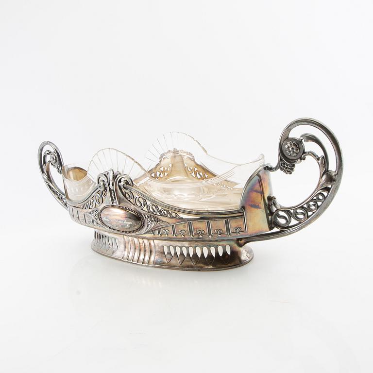 Jardinière Jugend 1910s silver plate.