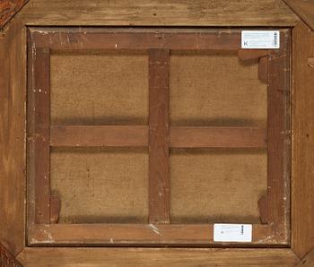 Jacques D'Arthois & David Teniers Tillskriven, Vandrande figurer nedanför borg.