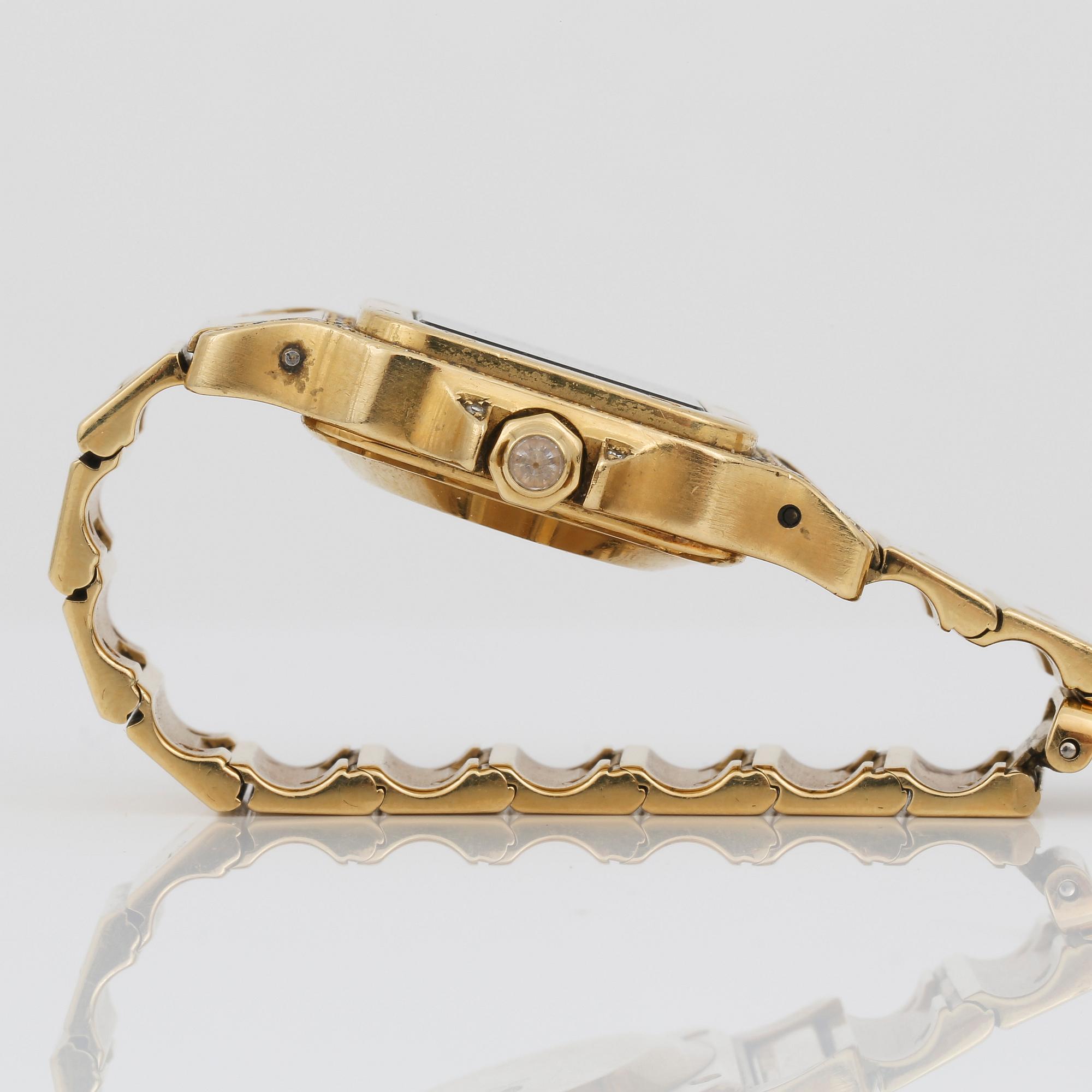 DAMARMBANDSUR, guld 18K, diamanter, Must de Cartier, automatic. Tot ca 96 gram.