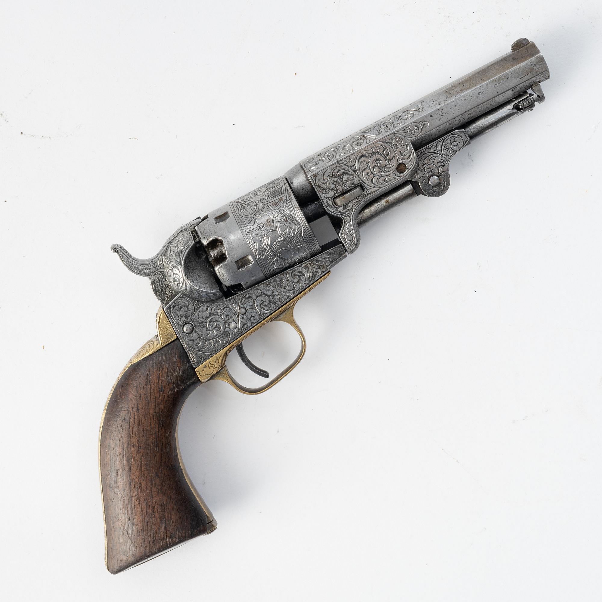 A Colt 1849 pocket percussion revolver, no 68741 for 1853.