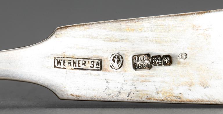 BESTICK, 3 delar, silver, Werner Sa, Ryssland 1888. Tot ca 149 gram.