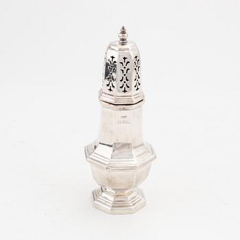 B.P. Co, a silver sugar shaker,  London, 1967.