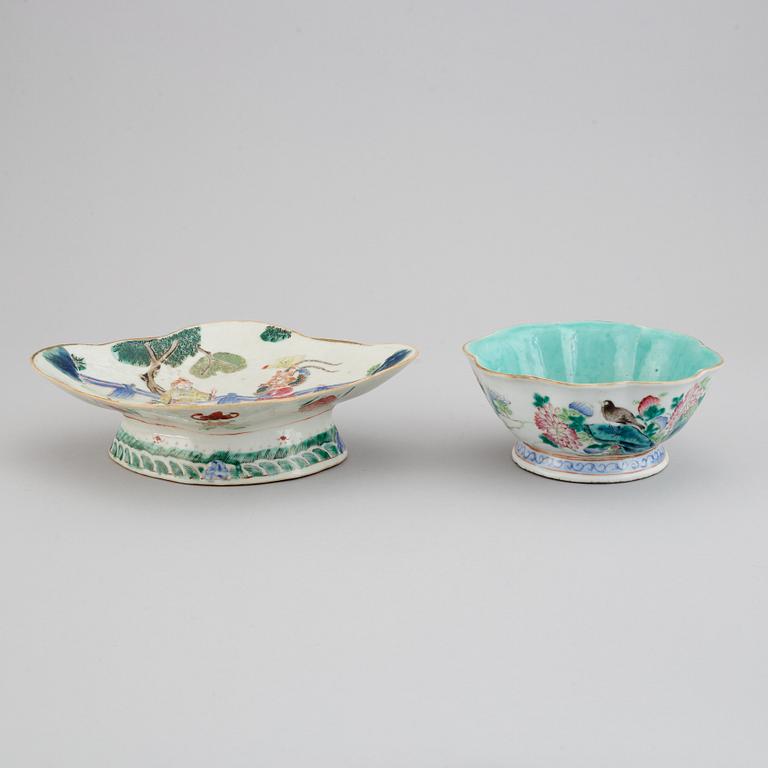 A set of two dishes, late Qing dynasty.