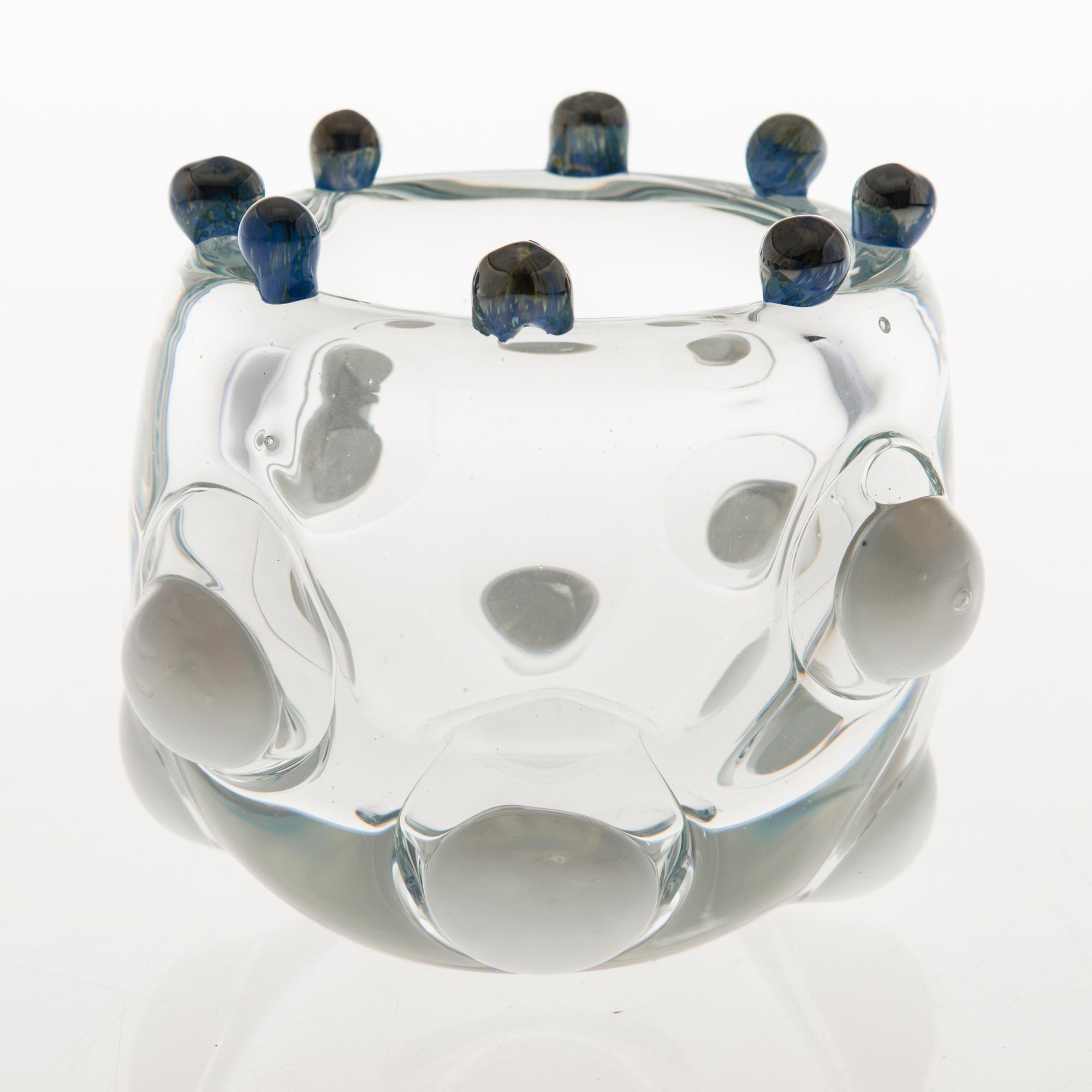 TIINA NORDSTRÖM, a 'Candy bowl' art glass signed Tiina Nordström 1994, Nuutajärvi.