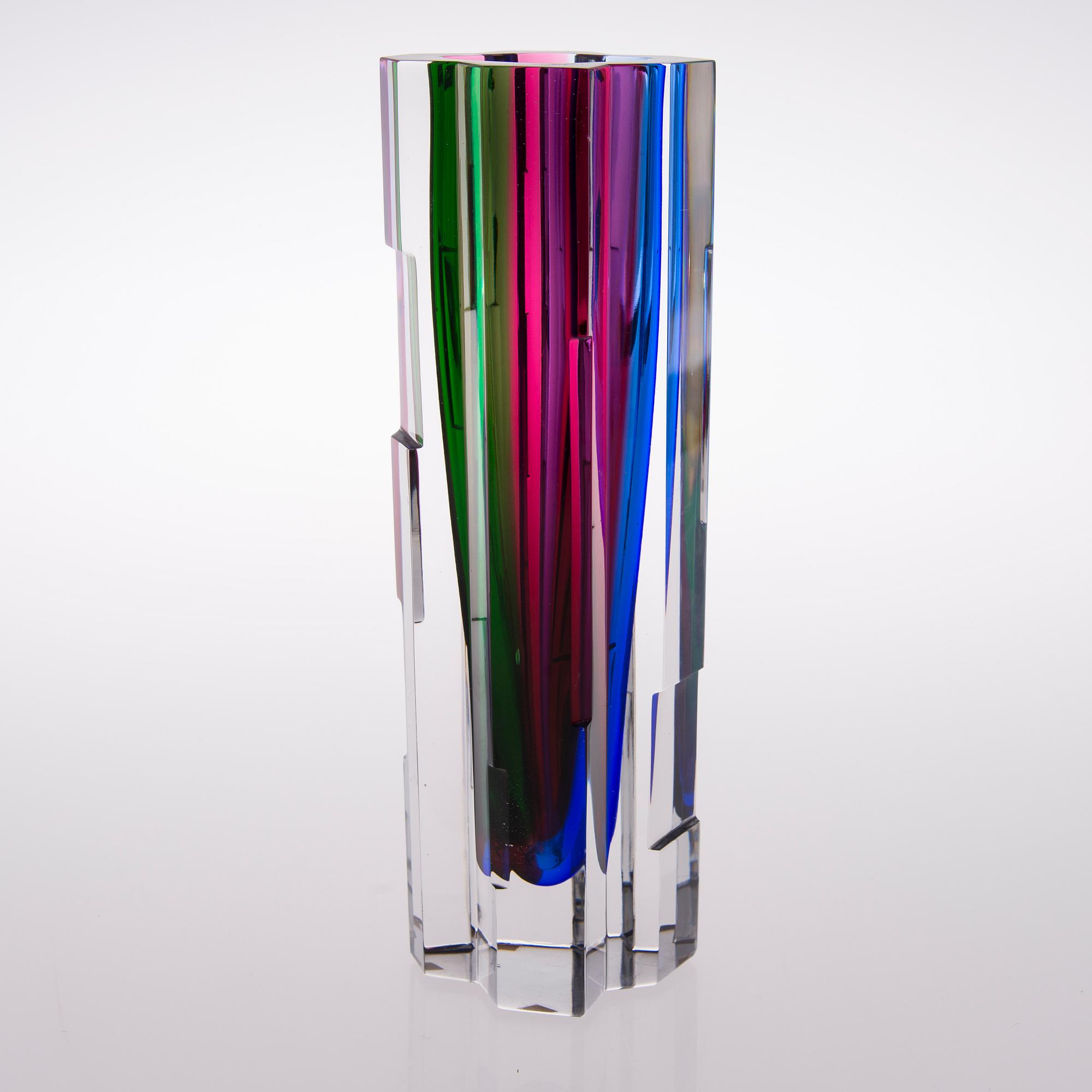 A 'Northern Light' vase signed Helena Tynell, Riihimäen Lasi OY.
