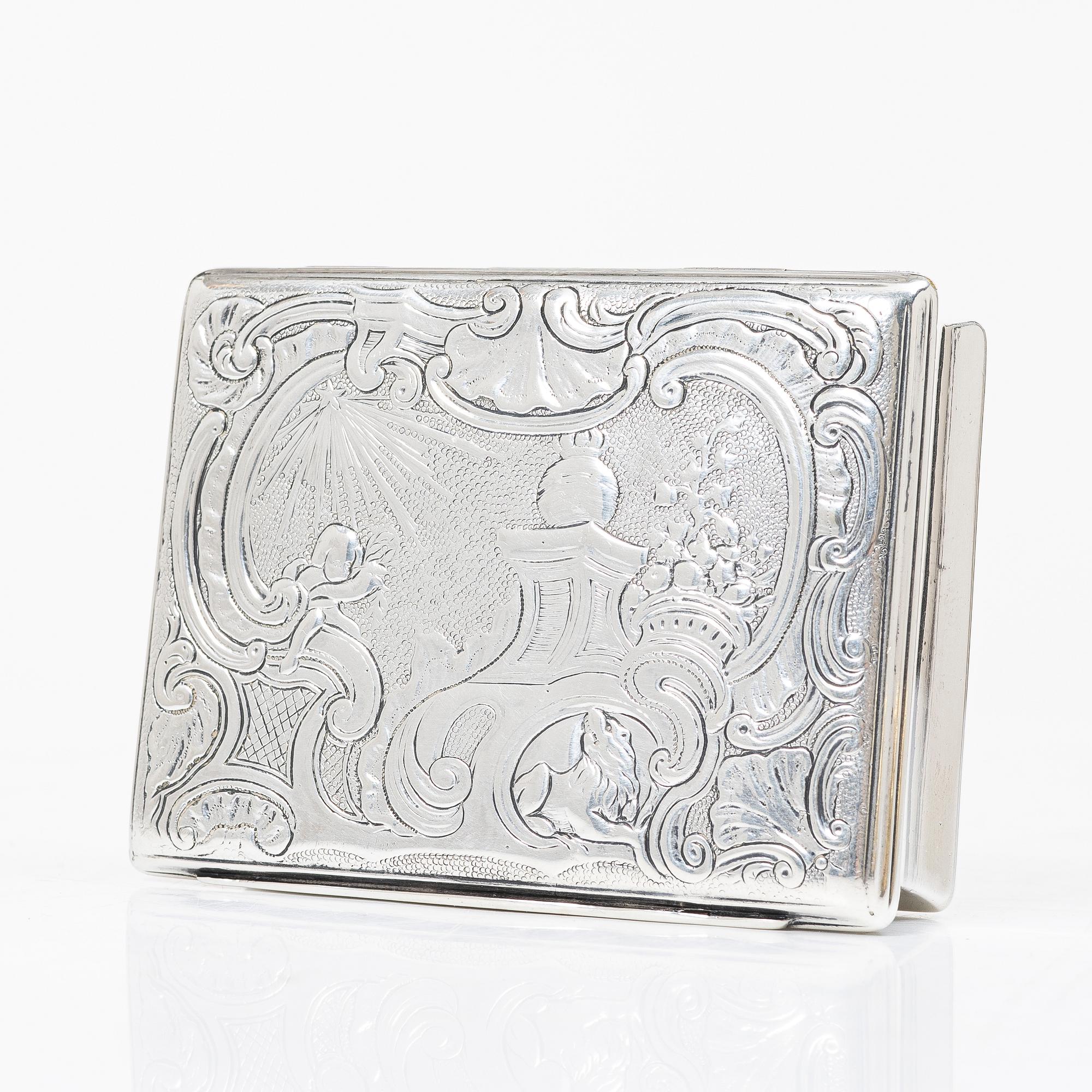 Two Swedish 18th century parcel-gilt silver boxes.