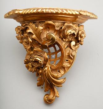 VÄGGKONSOL, trä, 1800-tal.