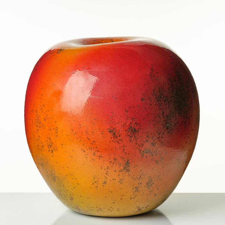 Hans Hedberg, a large faience sculpture of an apple, Biot, France.