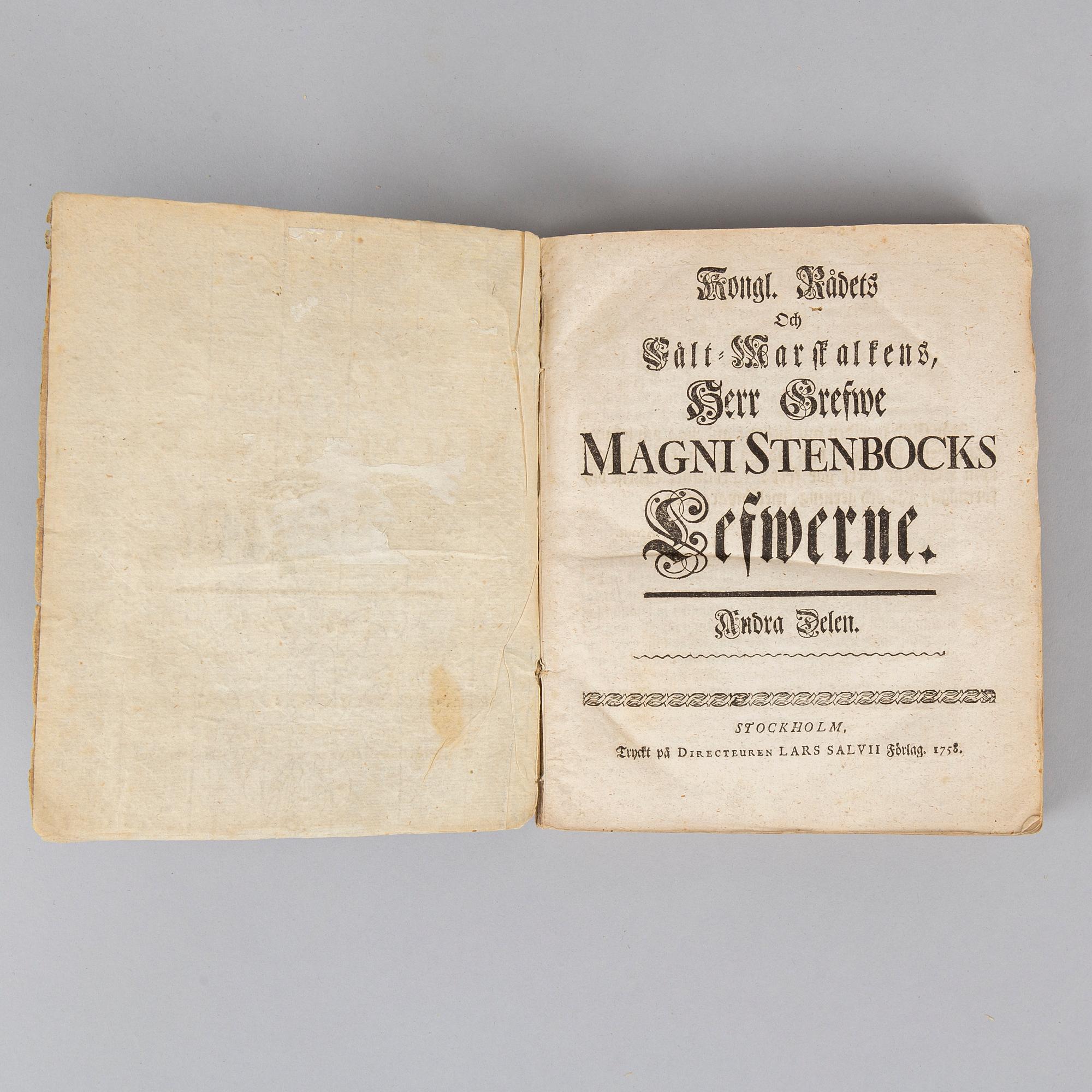 Stenbocks leverne, 1757-65 (4 vol).