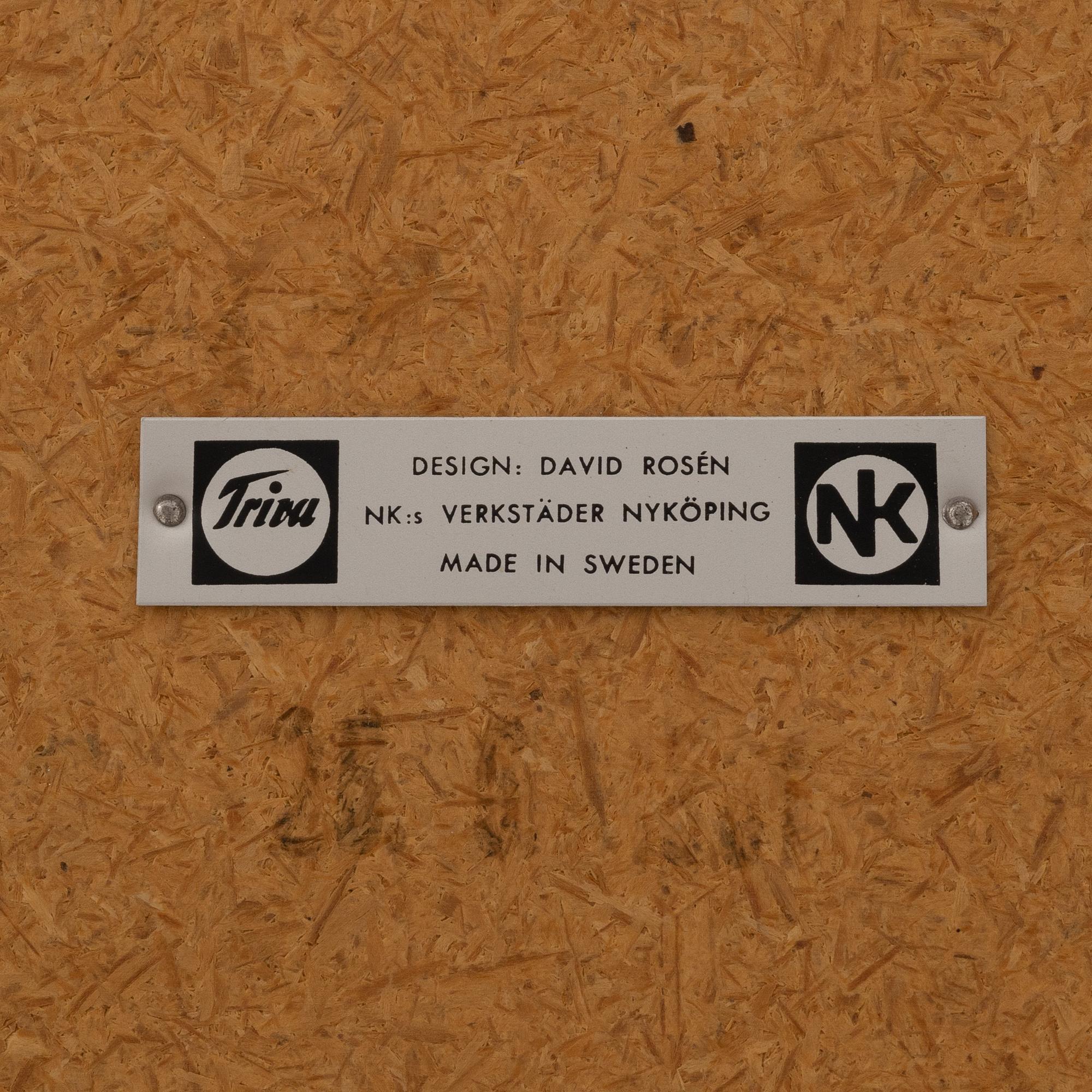 David Rosén och Algot Törneman, soffbord, "blå kvadrat", ur Triva-serien, nordiska Kompaniet, 1950-tal.