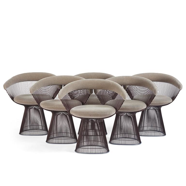 Warren Platner, a set of six "Platner Side Chair" chairs, Knoll International, post 1966.