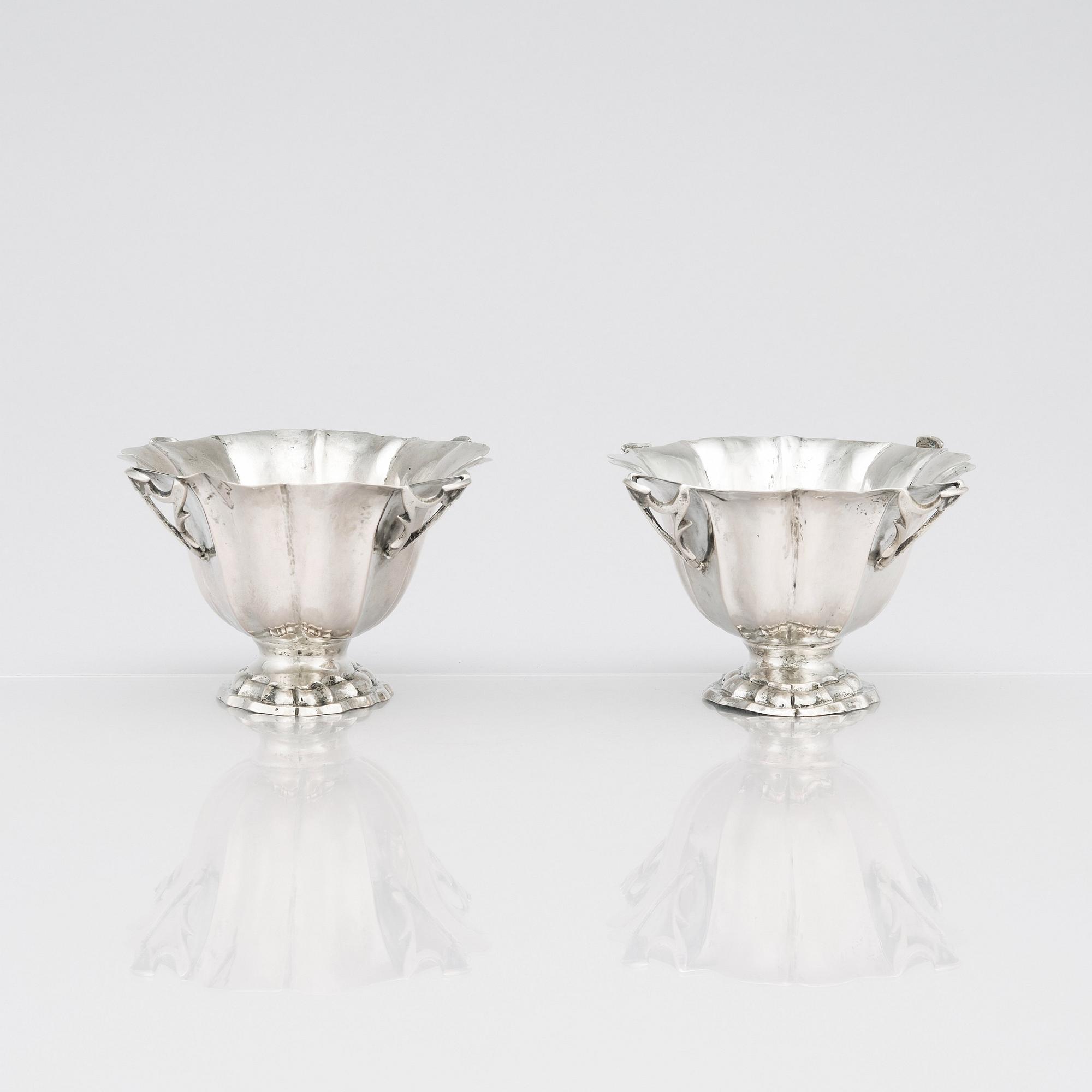 A pair of Italian Silver Sugar Bowls, Venice, mid 18th century.