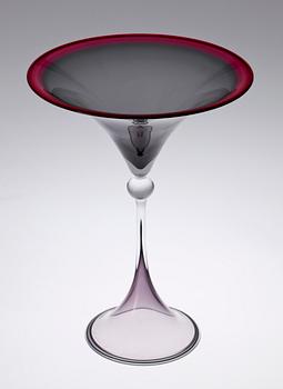 SKÅL PÅ FOT, glas, Wilke Adolfsson, sign och dat -86.