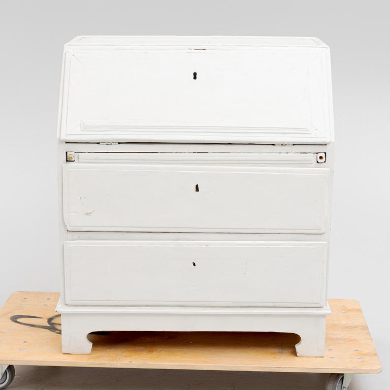 A painted secretaire, 18th century.