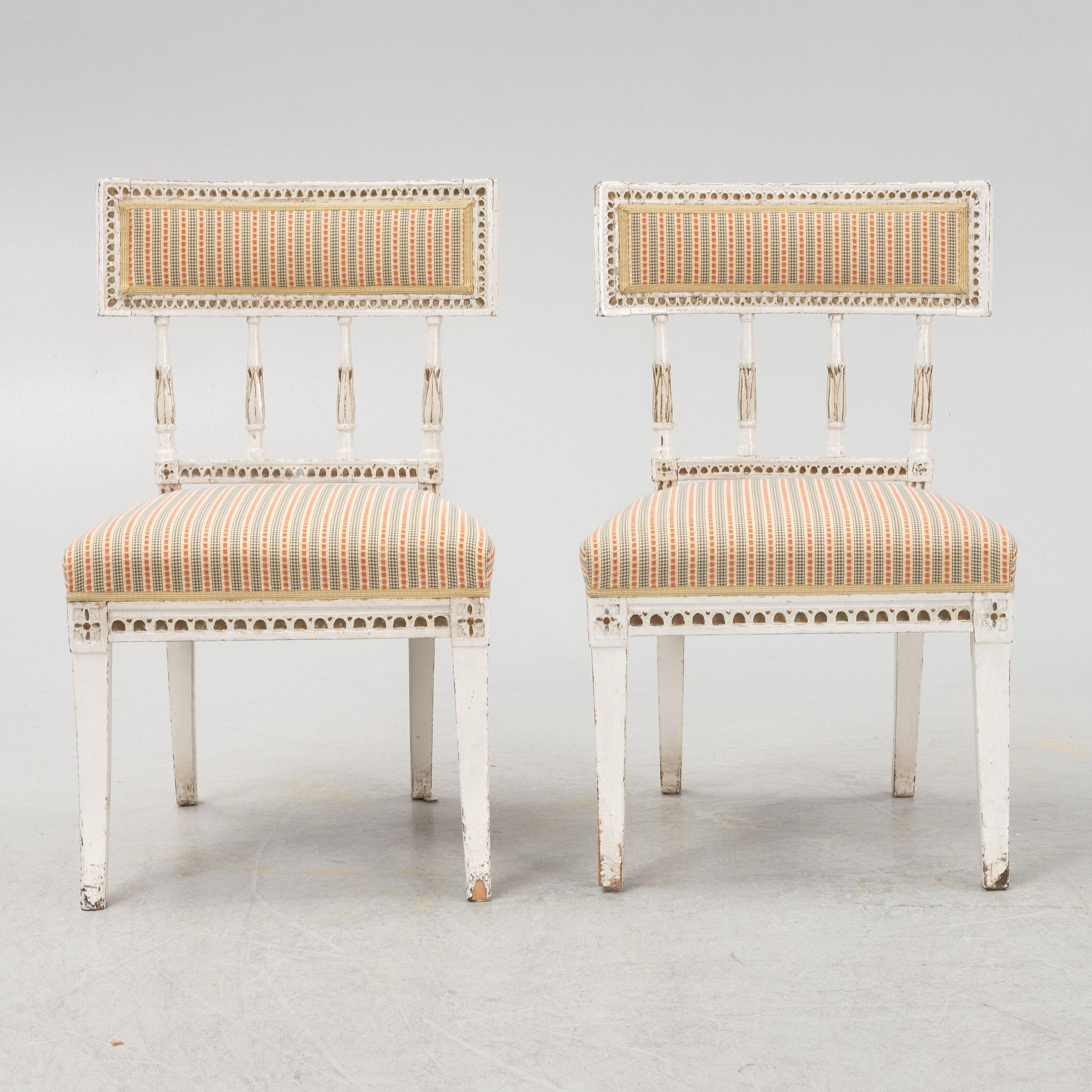 Stolar, ett par, Sengustavianska, 1700-talets slut.