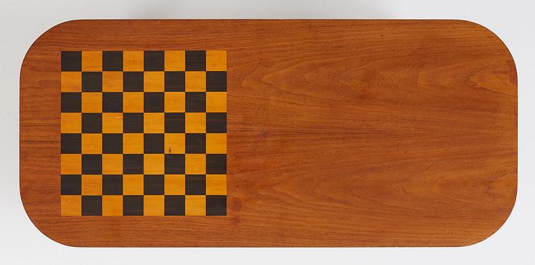 Josef Frank, a mahogany table with inlaid chessboard model "B 552", Firma Svenskt Tenn, 1940s-50s.