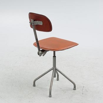 Swivel chair, workshop model, Stålmöbler Örsjö, mid-20th century.