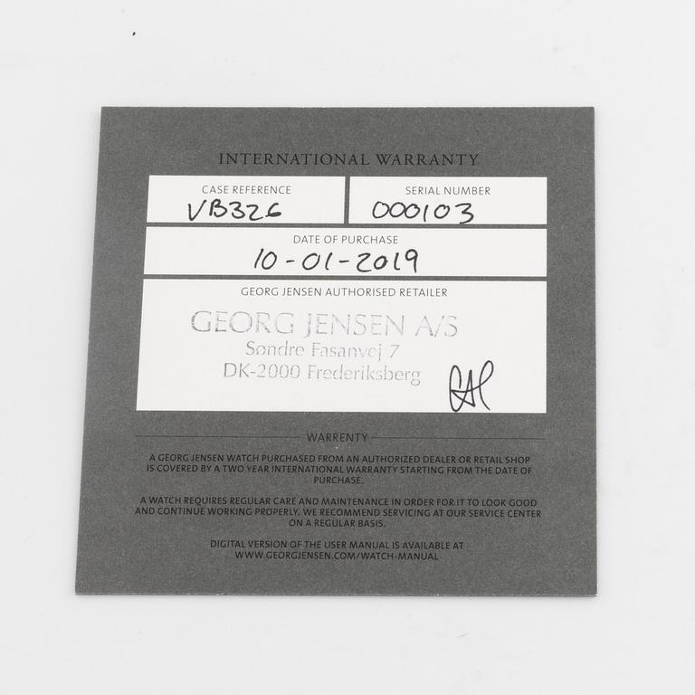 Georg Jensen, Vivianna, "Hammered Sterling Silver Dial", design Torun Bülow-Hübe, wristwatch, 33 mm.