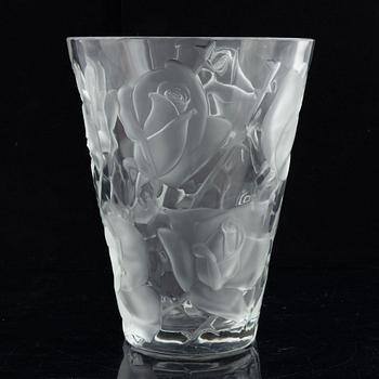 Lalique, an "Ispahan Rose" glass vase, France.