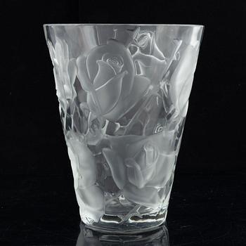 René Lalique, an "Ispahan Rose" glass vase, France, after 1945.