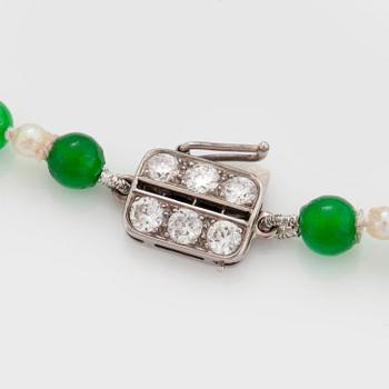 A NECKLACE with jadeite beads.