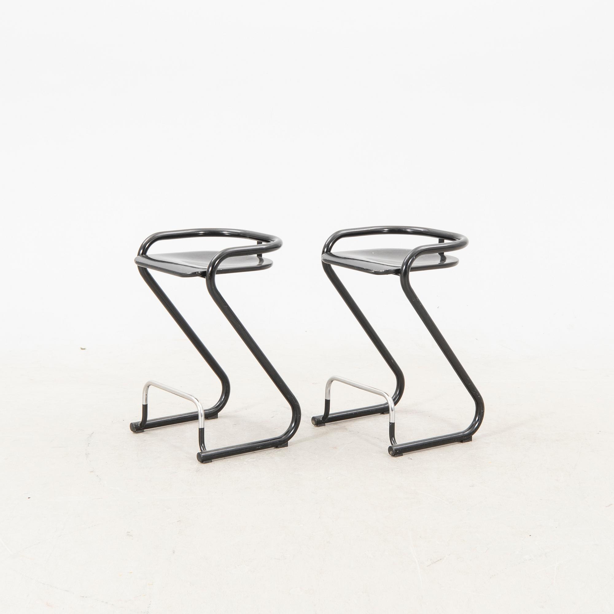 A pair of model S70-3 barstool by Börge Lindau & Bo Lindekrantz for Lammhults, 1994.