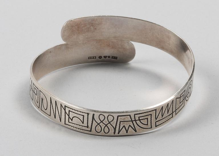 ARMBAND, silver. B Sörlings Konsthantverk, Stockholm 1960.