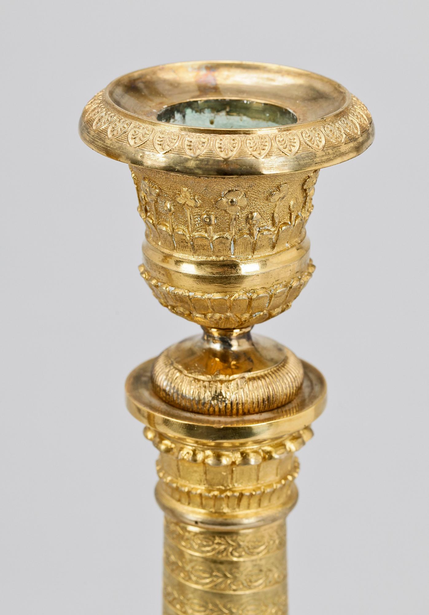 LJUSSTAKAR, ett par, empire, 1800-talets första hälft.