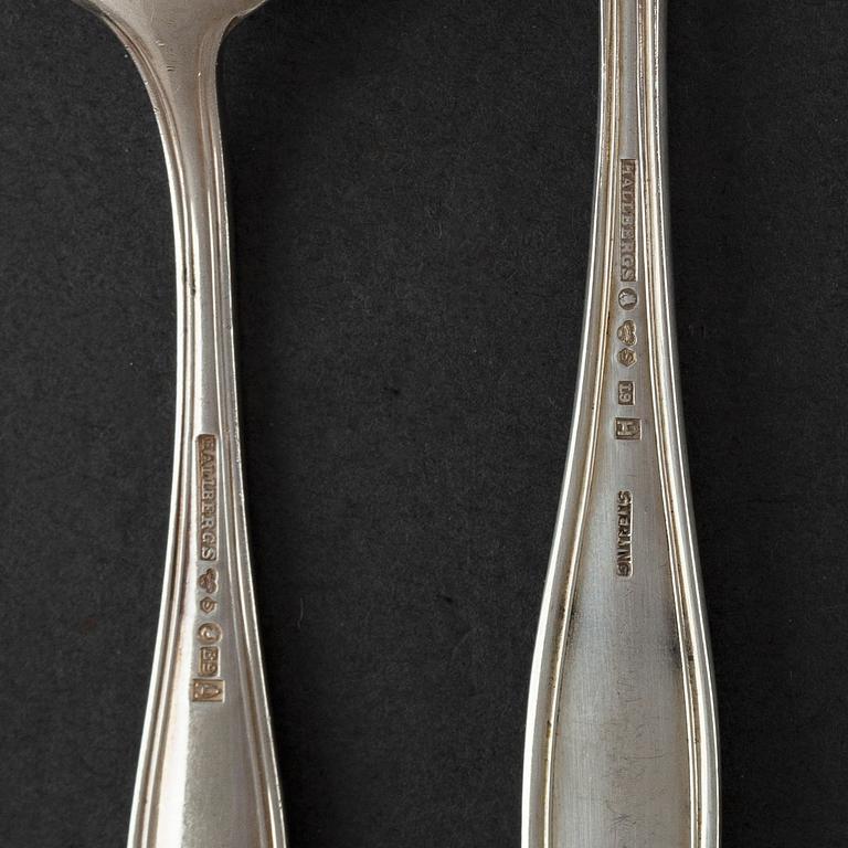 GAB, CG HALLBERG, HALLBERGS, a part 'Kungsholm' silver cutlery, Stockholm, 1950/60s (65 pieces).