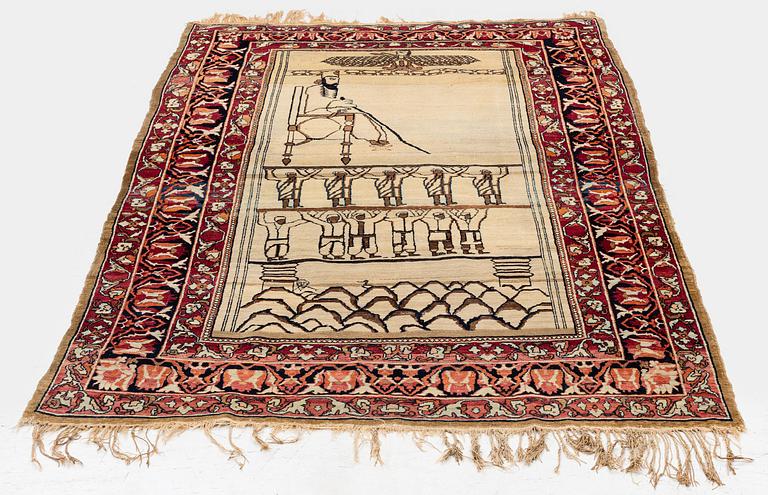 Matta, antik Kirman Laver, Södra Persien, ca 205 x 116 cm.