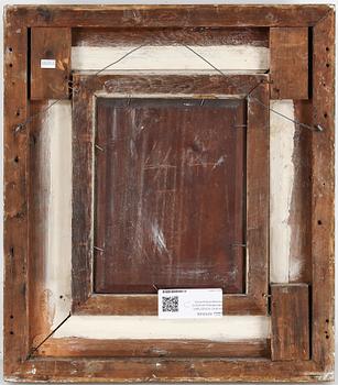 OKÄND KONSTNÄR, oljemålning på pannå, monogramsignerad.