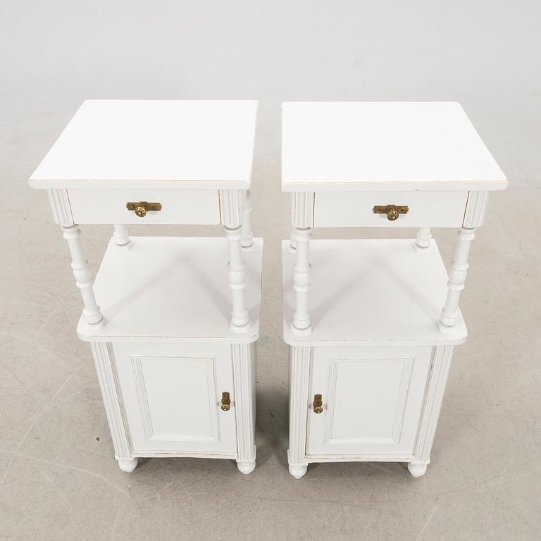 Bedside tables, a pair, first half of the 20th century.