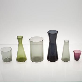 PARTI FÖREMÅL, 6 delar, glas, bl a Notsjö, 1900-talets mitt.