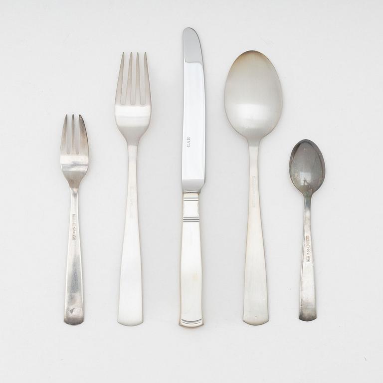 Jacob Ängman, a silver cutlery set, 42 pieces, model "Rosenholm", GAB, some Eskilstuna 1990.