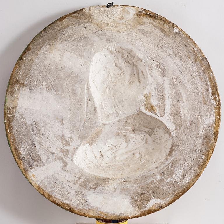 Jonas Forsslund, A late Gustavian circa 1800 plaster medallion depicting Olof af Acrel (1717-1806).