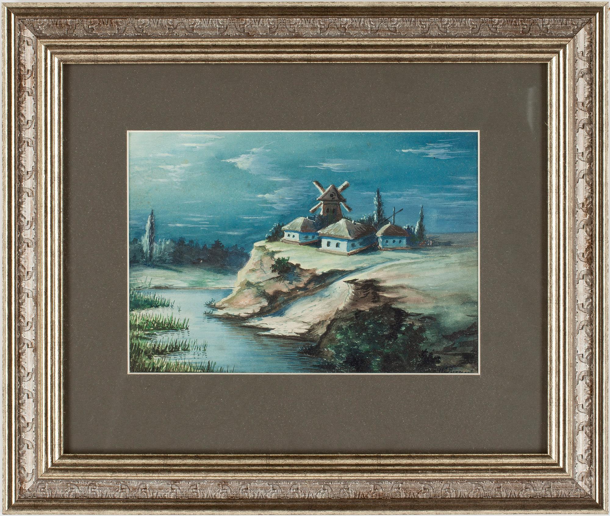 NIKOLAI RYKALOFF, akvarell, signerad.